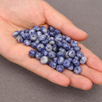 BONNY BOXX 1 Strand Natural 5 * 8mm Blue Dot Rondelle Beads, Natural Abacus Disk Stone Beads Loose Spacer Gemstone for DIY Bracelet Necklace Jewelry Making - color: Blue Dot, size: 5*8MM