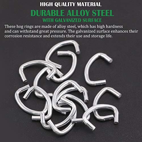 Keadic 1000Pcs 1/2" Hog Rings, Galvanized Hog Rings, Hog Rings for Auto Upholstery, Professional Upholstery Hog Rings, Hog Ring Set for Furniture Fencing Bagging - color: 1000pcs 1/2 Hog Rings