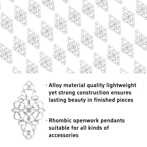 Hollow Filigree Charms - color: Antique Silver