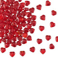 UR URLIFEHALL 100 Pcs Imitation Jade Glass Beads Heart Shape Crystal Spacer Beads for DIY Crafts Jewelry Making - color: 100pcs-6x6x4mm-dark red imitation jade glass heart