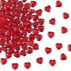 UR URLIFEHALL 100 Pcs Imitation Jade Glass Beads Heart Shape Crystal Spacer Beads for DIY Crafts Jewelry Making - color: 100pcs-6x6x4mm-dark red imitation jade glass heart