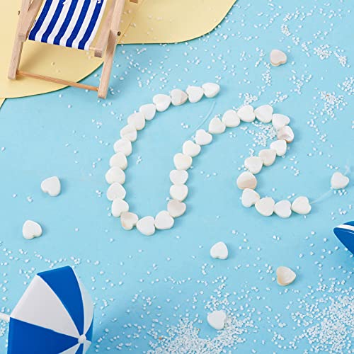 Fashewelry 44pcs Heart Freshwater Shell Beads Shell Heart Charm Sea Shells for Crafts Seashell Summer Ocean Beach Beads 8x8-9mm for Valentines Day Jewelry DIY Crafts Necklace Bracelet Earring - color: 1-Shell Color, 8x8-9mm