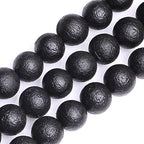 GEM-Inside Black Frost Spacer Agate Gemstone Loose Beads Natural Energy Power Beads for Jewelry Making 14mm Round 15 Inches - color: Black Agate, size: 14mm