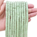 10 Strands Clay Bead, Heishi Beads for Bracelet Stack, Earth Tone Clay Beads for Adults, Flat Beads Kit for Friendship Bracelets, Neutral Beads Bracelet Making Kit(Sage Green) - color: Sage Green
