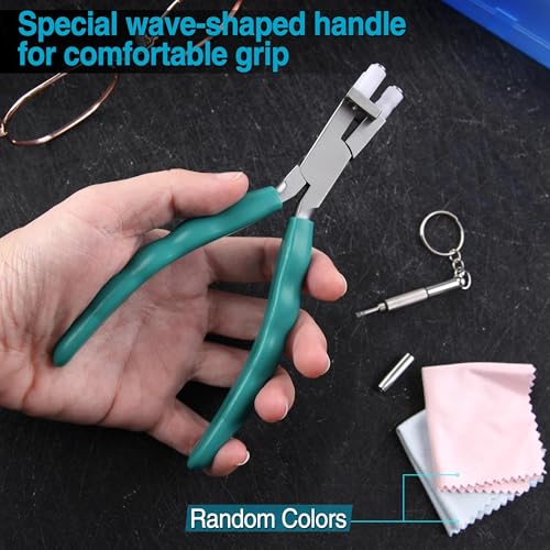 6 Inches Optical Trident Pliers Adjusting Eyeglasses Leg Eyeglass Adjustment Tools Professional Eyeglasses Adjusting Frame Bending Bridge Temple Pliers with Screwdriver and Glasses Cloth - style: Optical Trident Plier