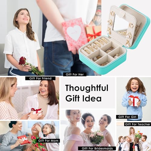 Initial Jewelry Box, Travel Jewelry Case, Blue, Modern, Mother's Day Gift for Women - color: Blue, size: F