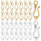 PH PandaHall 50 Sets S Hook Jewelry Clasp 2 Colors Tibetan Style Toggle Clasps Alloy Jewelry Clasp Connector Clousre for DIY Jewelry Making Necklace Bracelet, 38mm Long, Antique Silver/Antique Gold