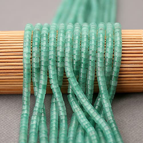 BONNY BOXX 150PCs Natural Green Aventurine Spacer Beads, Loose Semi Precious Flat Round Gemstone Heishi Disc Stone Beads for Beading Jewelry Making 4mm*2mm - color: Green Aventurine, size: 4MM*2MM
