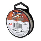 Beadalon Wildfire Ultra - Beading Thread, Beading Supplies for Crafters, Jewelry Makers, Beaders. Braided Fishing Line - size: 0.006 in / 125 yd, style: Beige