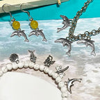 Heather's cf Silver Sea Charms – Antique Pendants, Non-Tarnish, Lead-Free & Nickel-Free, Bulk Ocean Animal Charms for DIY Jewelry, Bracelets, Necklaces, Earrings, Beach Craft Supplies (Sea Animals) - color: Dolphin-80pcs