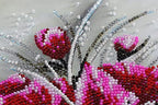 Bead Embroidery Kit Red Emerald. DIY Beadwork Craft Kit for Beginners. Hand Made Beading kit from Abris Art, Ukraine. Stylish needlework set, needlepoint pattern red tulip flower purple decor wall art