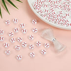 100pcs Baseball Spacer Loose Beads Sports Ball Polymer Clay Beads DIY Jewelry Making for Earring Bracelet Necklace Key Chains Craft Accessories (Baseball) - color: Baseball