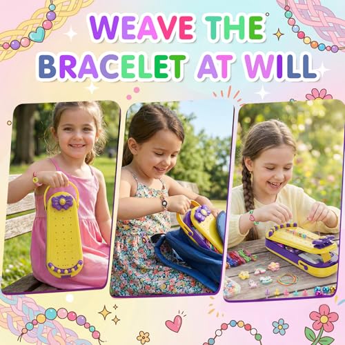 2-in-1 Friendship Bracelet Making Kits: DIY Art and Crafts Jewelry String Braiding Set Toys with Storage Box for Kids - Christmas Birthday Gifts for Girls Age 6 7 8 9 10 11 12 Year Old - Yellow - style: Yellow