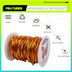 Aluminum Craft Wire,8 Gauge (3mm) Golden Yellow Bendable Wire,32 Feet Continuous Roll for Jewelry Making,Sculpting,Floral & Armature Projects - size: 8 Gauge 32FT, style: Golden Yellow