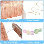 203 Feet Tarnish Resistant Copper Wires 24 Gauge/0.5mm Jewelry Craft Wires Beading Wire for Jewelry Making, Wire Wrapping and Crafting (Champagne Gold) - color: Champagne Gold, size: 24 Gauge