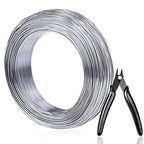 Aluminum Wire, Anezus 18 Gauge 328 FT Metal Wire Bendable Sculpting Aluminum Line 1mm for Crafts Jewelry Making Beading Floral (Silver)