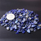 Natural 500 pcs Lapis Lazuli No Hole Undrilled Irregular Chip Gemstone Beads Rock Gravel Crystal Tumble Minerals Gravel Specimen Energy Decorative Stone Fish Tank Stone - color: Lapis Lazuli