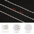 KYUNHOO 16.4 Feet Silver Plated Chains for Jewelry Making Thin Anchor Link on Spool Small Chain for Crafts DIY with Jump Rings Lobster Clasps - color: Bean Silver