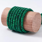 Natural Malachite Stone Disk Spacer Beads 6x2mm 38cm/str Flat Rondelle Loose Semi Gemstone Caps for Making Bracelets Necklace - color: Malachite
