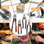 bolt cutters,4 pieces heavy duty bolt cutters pliers set, 14" & 8" Bolt Cutter, 8" Wire Cable Cutter, 8" Wire Rope Cutter, Cr-V Blade for Cutting Locks, Steel Wire, Chains, with golves