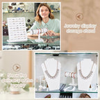 Henoyso 22 Pcs Velvet Jewelry Display Set Jewelry Display for Selling Necklace Stand Bracelet Holder T Shape Earring Stand - color: White