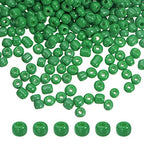 HARFINGTON 2000Pcs Small Glass Beads 6/0 4mm Loose Tiny Round Small Beads for Bracelet Earring Rings Jewelry Making, Dark Green - color: Dark Green