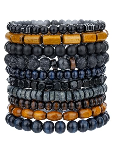 Friendship Bracelets Boho Stackable Bracelets for Women Surfer Heishi Clay Bead Bracelets Stretch Preppy Bracelets Colorful Boho Bracelets for Women - color: Boho black style-2
