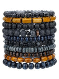 Friendship Bracelets Boho Stackable Bracelets for Women Surfer Heishi Clay Bead Bracelets Stretch Preppy Bracelets Colorful Boho Bracelets for Women - color: Boho black style-2