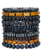 Friendship Bracelets Boho Stackable Bracelets for Women Surfer Heishi Clay Bead Bracelets Stretch Preppy Bracelets Colorful Boho Bracelets for Women - color: Boho black style-2