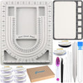 EuTengHao Bead Design Boards Mats with Bead Scoop Soft Stable Beading Mat Jewelry String Beading Needles Jewelry Organizer Tray for Jewelry DIY Making of Bracelets Necklaces Craft Supplies Tools
