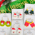Xaekicr Christmas Polymer Clay Cutters Set – 8 Pcs Holiday Clay Earring Cutters for DIY Jewelry Making, Santa Tree Wreath Gifts – Clay Tools for Polymer Clay Molds Projects - color: 2C color