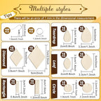 HAPY SHOP 300 Pieces Unfinished Wooden Earrings Teardrop/Circle/Leaf/Diamond/Rectangle Shapes Wood Earring Blanks 100 Pieces Earring Hooks and 100 Pieces Jump Rings