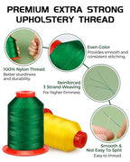 1000 Meters FIVEIZERO Extra Strong Upholstery Thread,Green Bonded Nylon Thread for Denim Leather,Craft,Machine,DIY and Home (1 Pack) CJ - color: Green