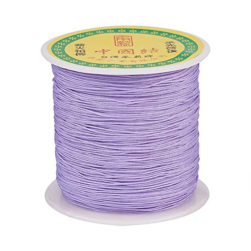 150 Yards 0.5mm Braided Nylon Cord Rope Friendship Bracelet String Lilac Macrame Cord for Necklace Bracelet Jewelry Craft Making - color: Lilac, size: 0.5mm