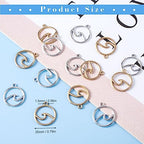 Joez Wonderful 60Pcs Ocean Charms for Jewelry Making, Gold Silver Jewel Charm Metal Beach Charm Pendants, Hypoallergenic Round Ring Hoops for DIY Beads Bracelet Earring Necklace Jewelry Making