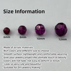 850pcs Acrylic Round Faceted Beads 6mm 8mm 10mm 12mm Faceted Round Spacer Beads for Bracelets Necklace Earring DIY Jewelry Making Craft(Dark Purple) - color: Dark Purple