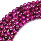 MJDCB Stone Beads 8mm 43pcs Round Rose Red Tiger's Eye Loose Gemstone Bead Charms for Jewelry Making Bracelet Necklace Earring Pendant - color: Rose Red Tiger's Eye, size: 8mm