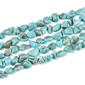 15 Inch 10-12mm Turquoise Gemstone Free Form Tumbled Pebble Semi Precious Irregular Strand Drilled Stone Spacer Beads for Jewelry Making - color: Turquoise 10-12mm