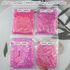 850pcs Acrylic Round Faceted Beads 6mm 8mm 10mm 12mm Faceted Round Spacer Beads for Bracelets Necklace Earring DIY Jewelry Making Craft(Rose Red) - color: Rose Red