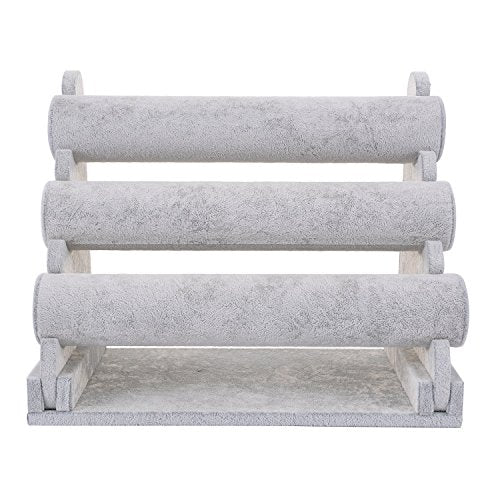 Removable Jewelry Stand Bracelet, Necklace, and Watch Holder - color: B- Gray Velvet