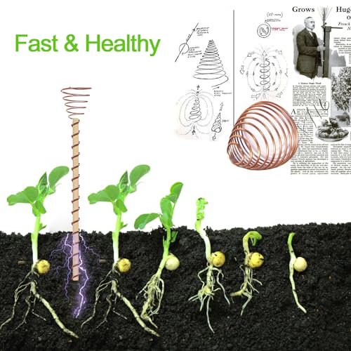 WFIST 24 Pack Electroculture Plant Stakes, Electroculture Copper Gardening Antennas, High-Efficiency Electroculture Gardening Copper Coil for Enhanced Growth, Eco-Friendly Garden Solution (15.8")