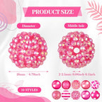 Ferreve 20 Pcs Chunky Bubblegum Beads 20mm Focal Pen Large Rhinestone Pearl Beads for DIY Beadable Pen School Jewelry Making Keychain Craft Making(Hot Pink) - color: Hot Pink