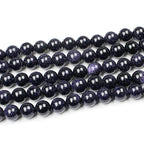 MJDCB Natural Stone Beads Blue Sand Stone Round Loose Beads for Jewelry Making DIY Bracelet Necklace (10mm) - color: Blue Sand Stone, size: 10mm