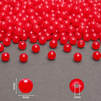 BONNY BOXX 1000PCs 6MM Jelly Red Acrylic Round Beads, Smooth Transparent Acrylic Balls, Plastic Resin Gumball Bubblegum Chunky Beads for Necklace & Bracelet Making, Crafting Supplies - color: Jelly Red, size: 6MM