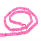 115pcs/strand Dyed Natural Jade Rondelle Beads, 4x2mm Faceted Crystal Stone Smooth Loose Spacer Beads for Jewelry Making Bracelets Earrings DIY Beading Craft Supplies, Deep Pink - color: Deep Pink
