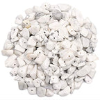 500 pcs Natural Chip Stone Beads, Howlite 5-8 mm Irregular Gemstones Healing Crystal Loose Rocks Bead Hole Drilled for Jewelry Making Bracelet - color: Howlite