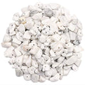 500 pcs Natural Chip Stone Beads, Howlite 5-8 mm Irregular Gemstones Healing Crystal Loose Rocks Bead Hole Drilled for Jewelry Making Bracelet - color: Howlite