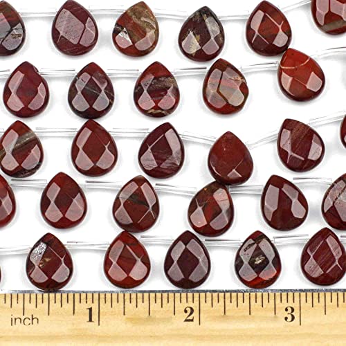 Cherry Blossom Beads Rainbow Jasper Beads 12x15mm Faceted Top-Drilled Teardrop - 12 pcs/ 8 Inch Strand - color: Rainbow Jasper