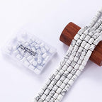 Natural White Turquoise Cylinder Tube Beads 10x14mm 38cm/str Loose Semi Gemstone Stone Beads for Making Bracelets Necklace - color: White Turquoise