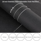 10Pcs Stainless Steel Round Snake Adjustable Chain Bulk for Jewelry Making 1mm Necklaces Chains for Women Personalized Jewelry - color: Silver Snake